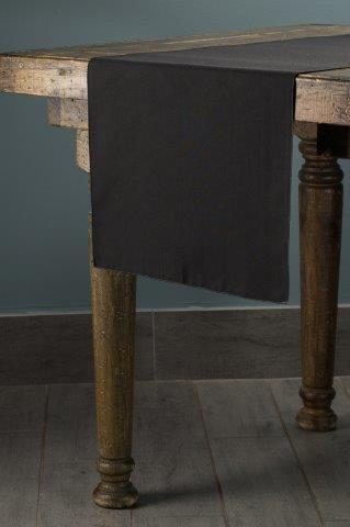 Classic Solid Black table runner